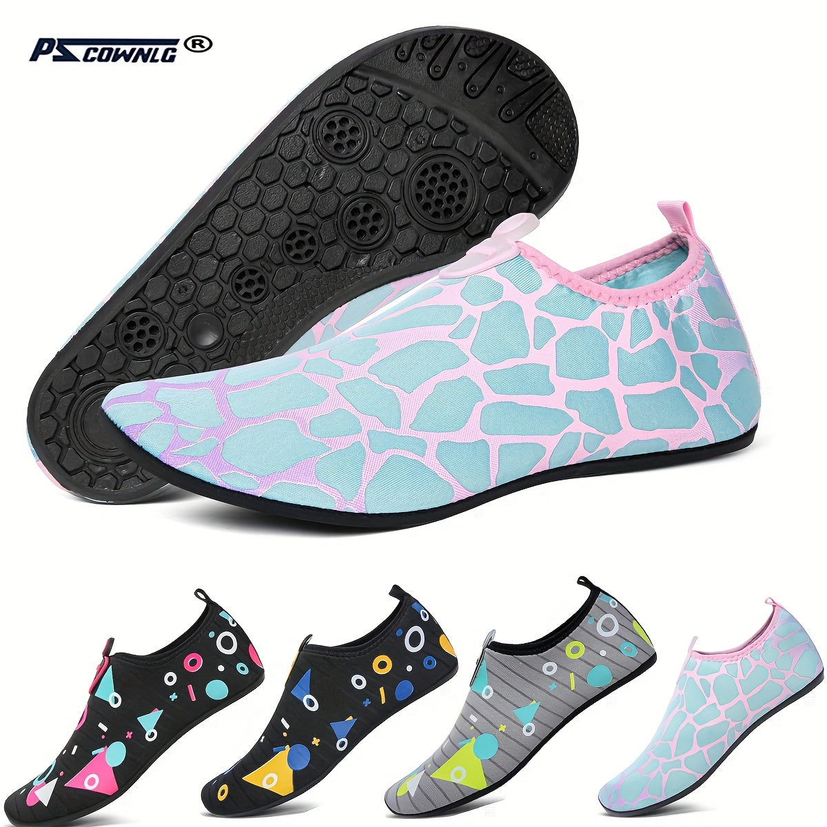 Women's Print Quick Drying Water Shoes for Beach Wading