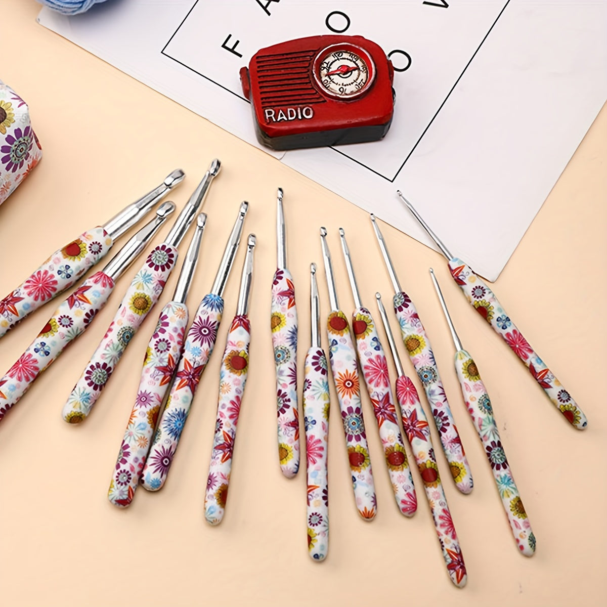 14pcs Crochet Hook Set Soft Handle For Arthritic Hands 2-10mm