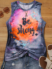 Graffiti Letter Print Tank Top Sleeveless Crew Neck Summer Casual Top