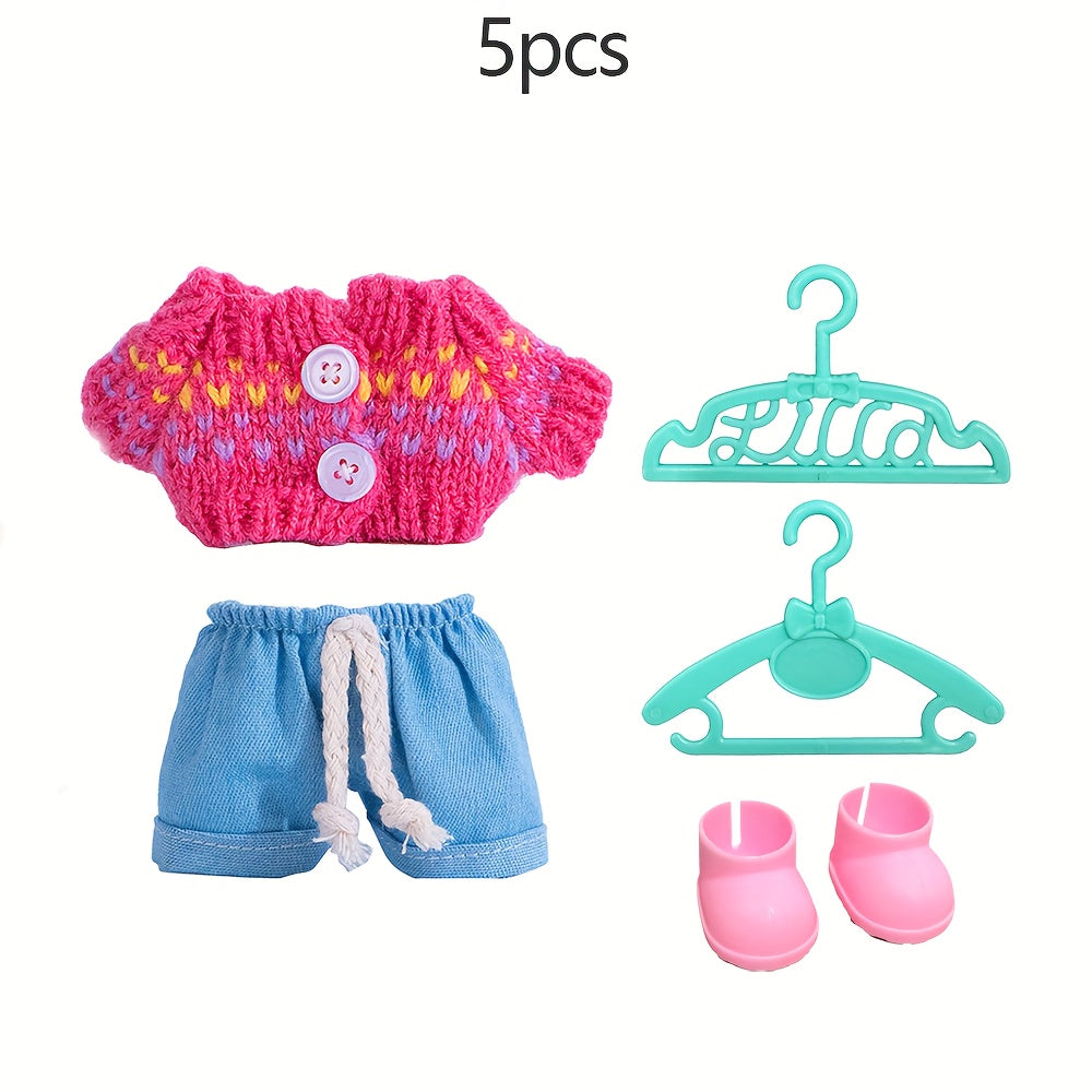 6 69 inch Doll Dress up Costume Set 5pcs Set Top Pants Shoes 2 Hangers