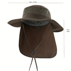 Outdoor UPF50 Sunscreen Mesh Hat With Wide Brim