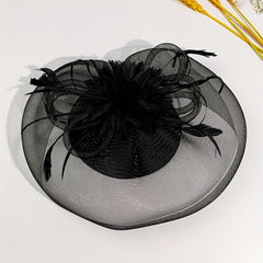Vintage Fascinator Hats Feather Flowers Hair Clip Hat For Women Tea Party Bridal