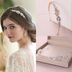Golden Rhinestone Crystal Bridal Tiara Wedding Headband