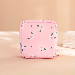 Cartoon Pattern Sanitary Napkin Bag Zipper Organizer Pouch