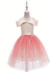 Kids Princess Party Dress Sleeveless Gown