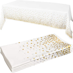 2pcs Plastic Tablecloth 137 X 274 Golden Dot Disposable, Party Decorations