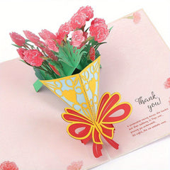 Pop Up Flower Card 3D Greeting Card For Birthday Mothers Father's Graduation