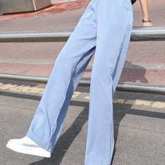 Wide Leg Pants Casual Elastic Waist Long Length Women's Clothing