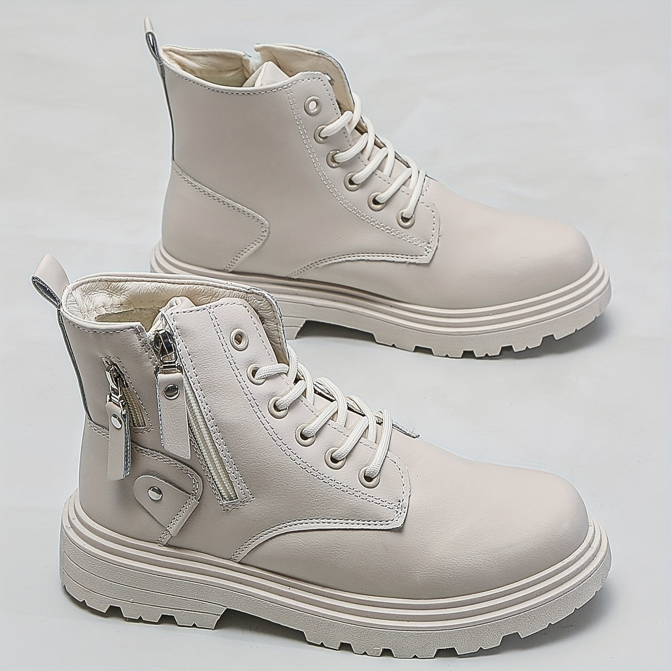 Women's Non-slip Zipper Snow Boots - Warm Thick Bottom Sneakers
