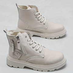 Women's Non-slip Zipper Snow Boots - Warm Thick Bottom Sneakers