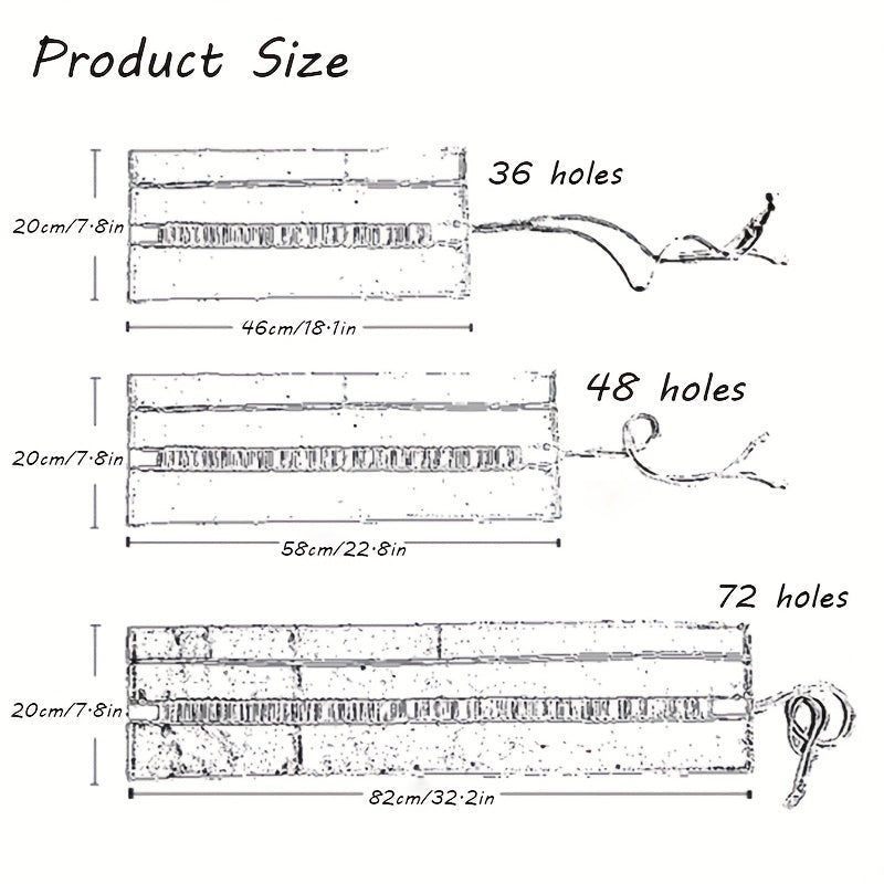 36-48-72 Holes Canvas Pencil Wrap Roll Up Colored Pencils Holder
