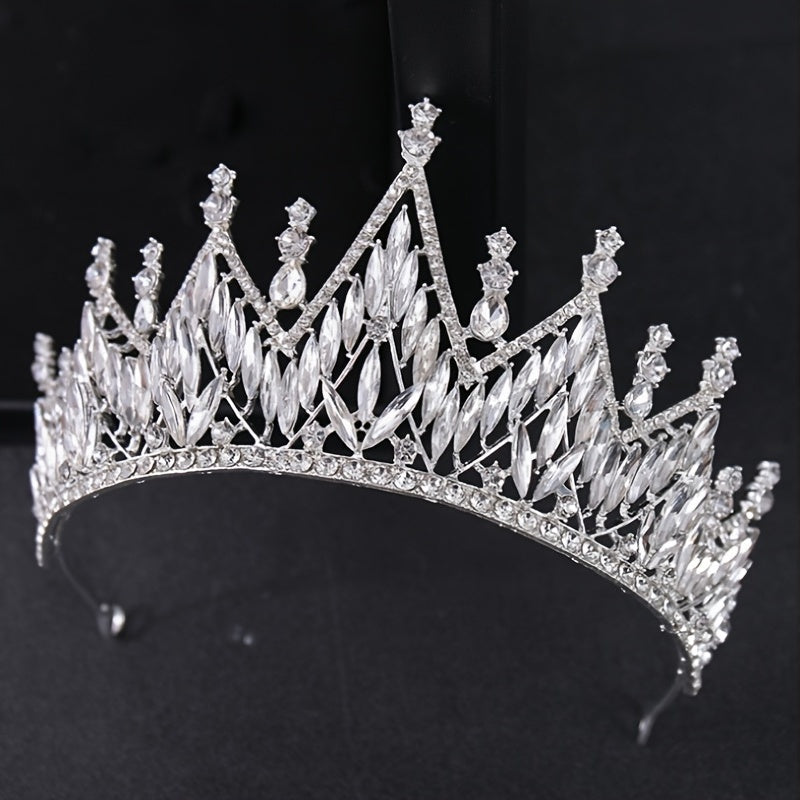 Silver Rhinestone Crystal Tiara Bridal Flower Girl Crown