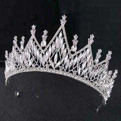 Silver Rhinestone Crystal Tiara Bridal Flower Girl Crown