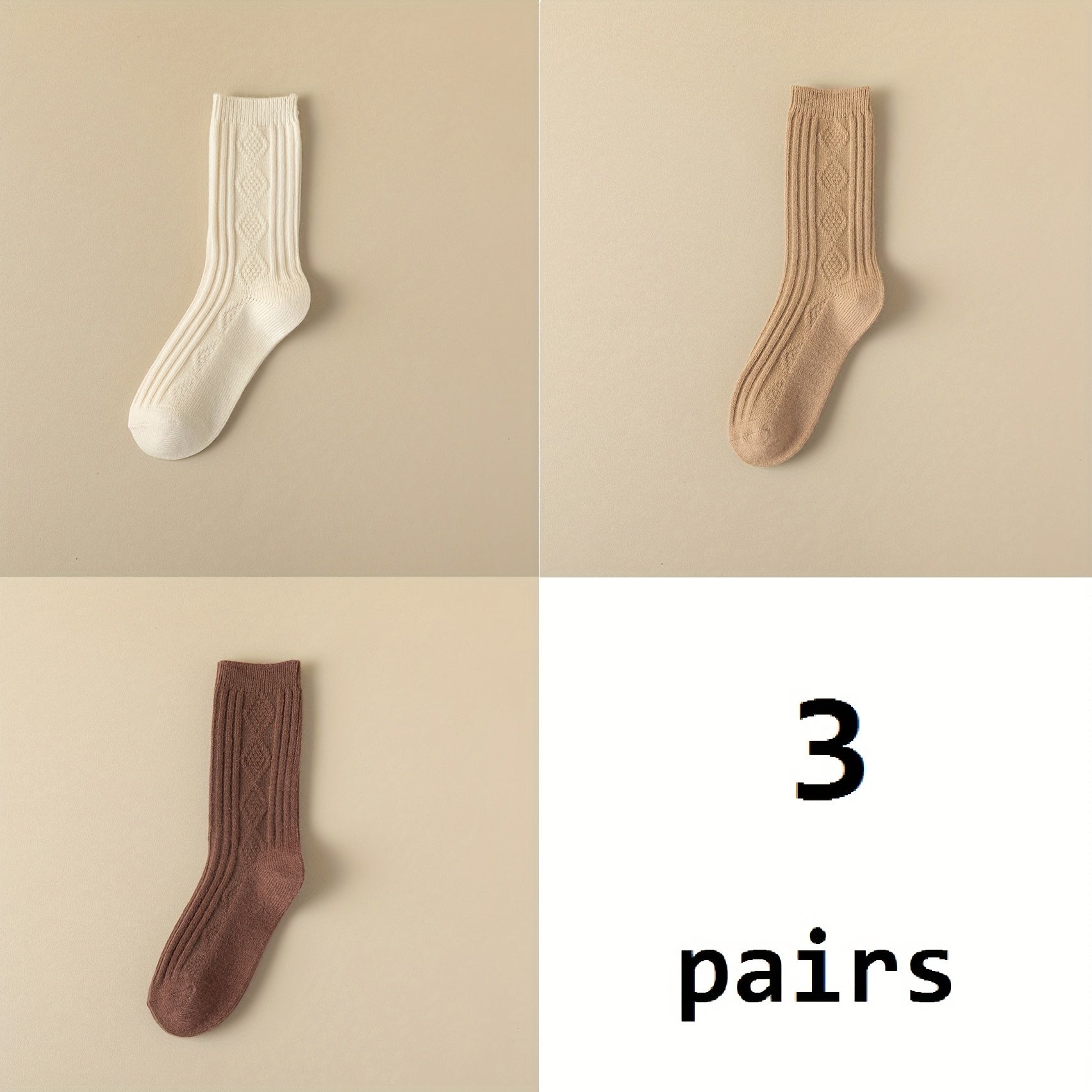 5 Pairs Argyle Pattern Socks Mid Tube Women's Stockings