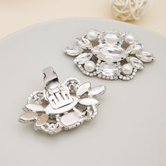 Crystal Shoe Buckles Women Faux Pearl Shoe Clips DIY Craft Decoration