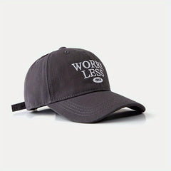 WORRY LESS Embroidery Baseball Cap Solid Casual Couple Dad Hats Unisex