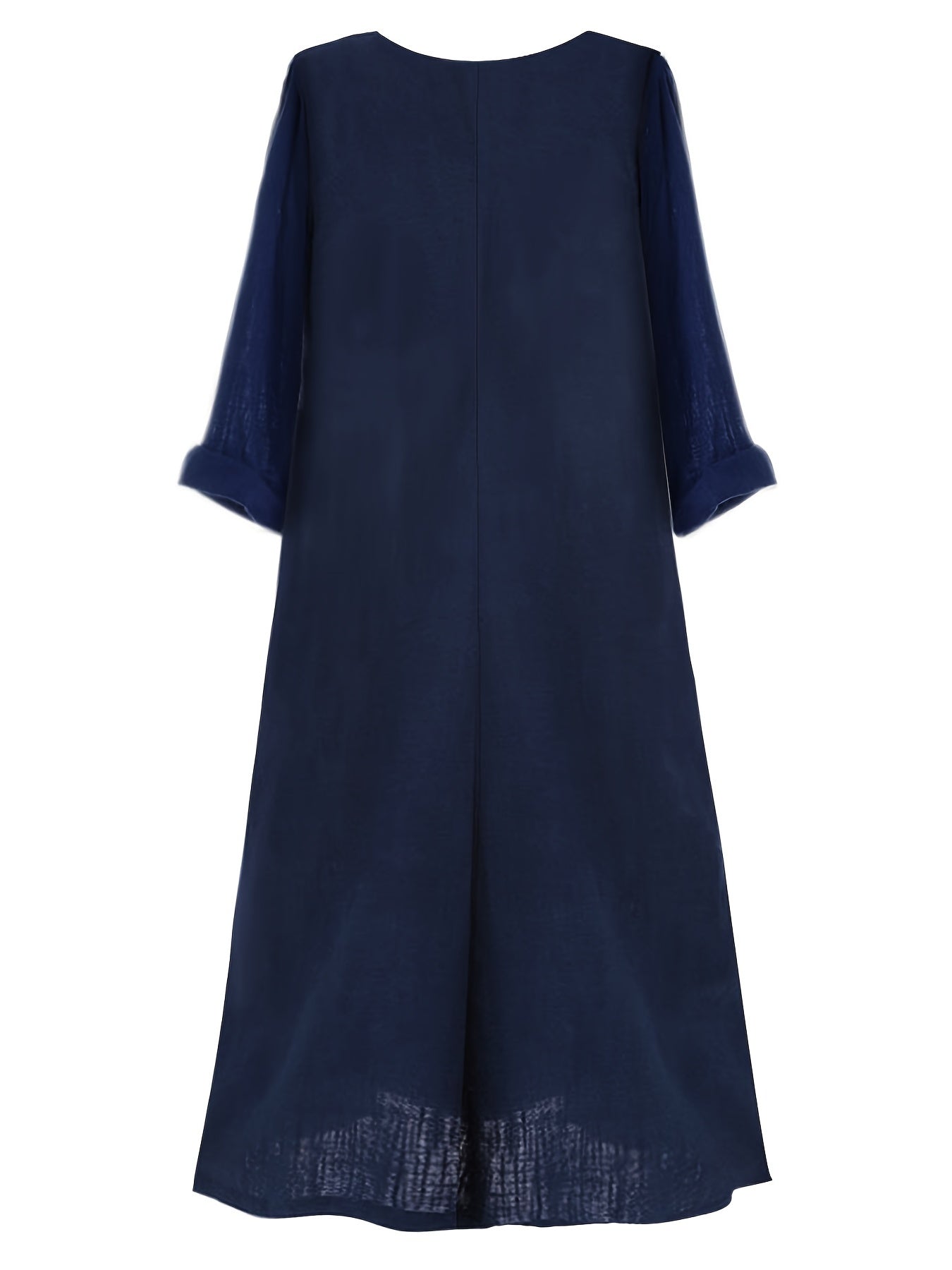Colorblock Print Long Sleeve Dress Women's Plus Casual