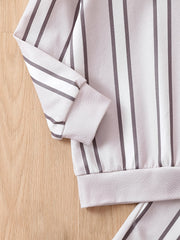 Boy's 2pcs Sweatshirt & Shorts Set Stripe Pattern KIDS Summer Outfits