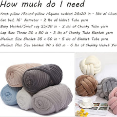 Chunky Knit Yarn Velvet Bulky Big Cotton Tube Thick 17 6oz