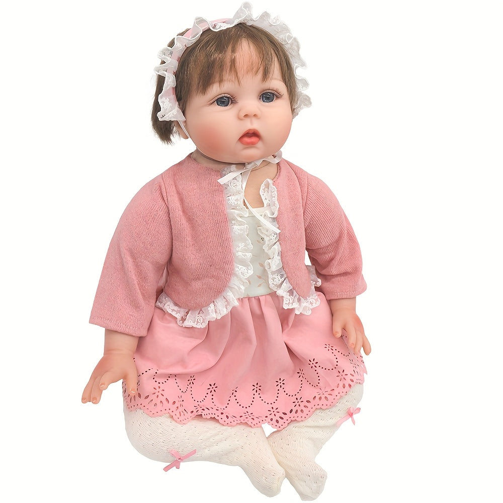 Peach Pink Doll Outfit for 18" Reborn Dolls - Lace Skirt Set