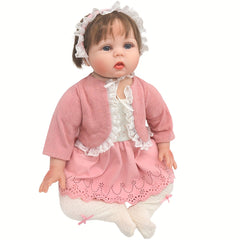 Peach Pink Doll Outfit for 18" Reborn Dolls - Lace Skirt Set