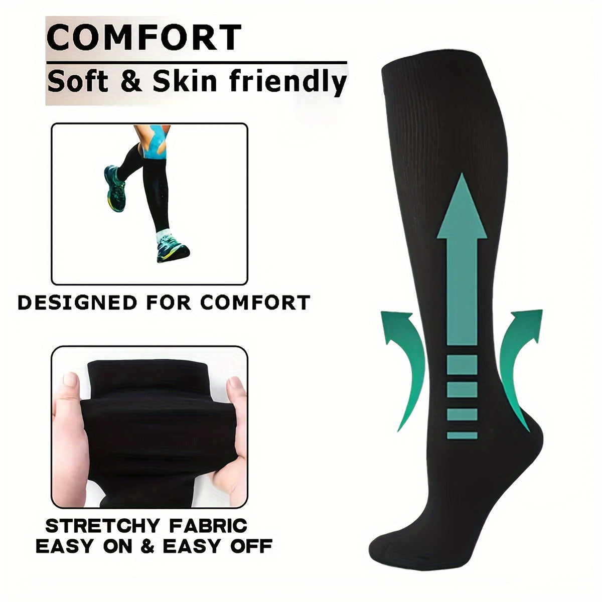 Copper Compression Socks 15-20 mmHg Knee High for Women Men