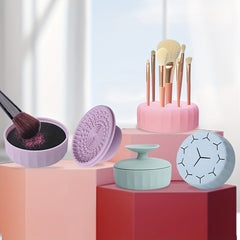 Silicone Brush Cleaning Storage Box Beauty Bracket Wet Dry Makeup Cleaner