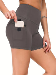 Women Fitness Yoga Shorts Running Cycling Workout With Pockets