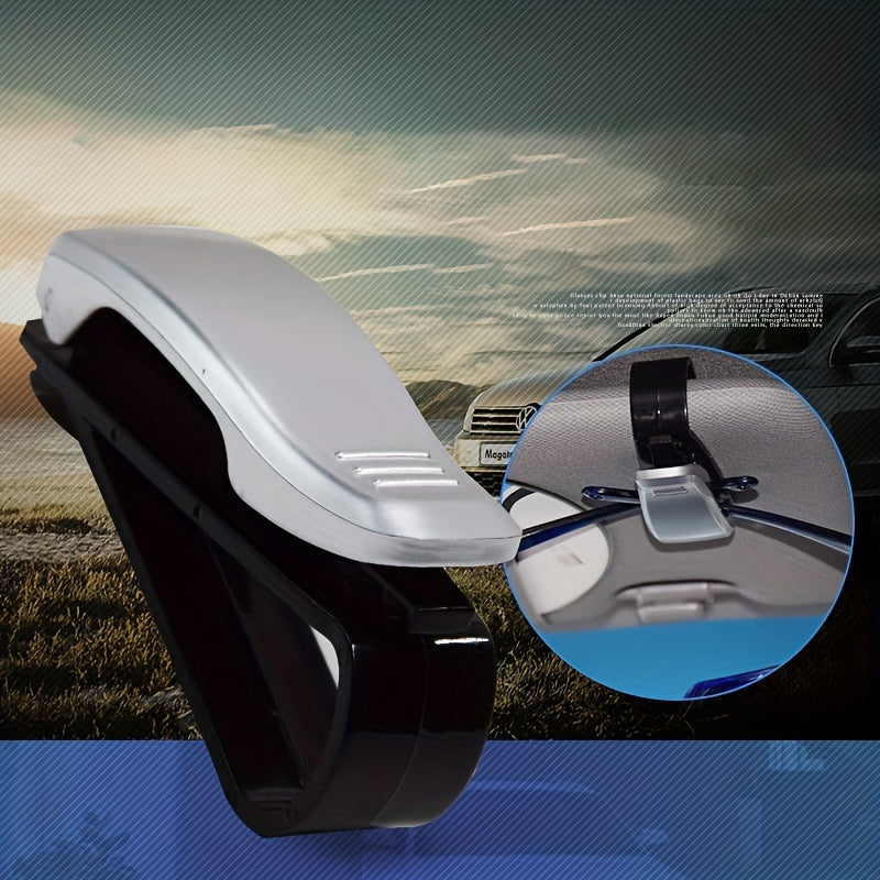 Car Sun Visor Glasses Holder Clip Eyeglasses Mount + Ticket Card Clip