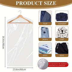 10pcs Garment Dust Cover Bags with Zipper, Dress Bag for Closet