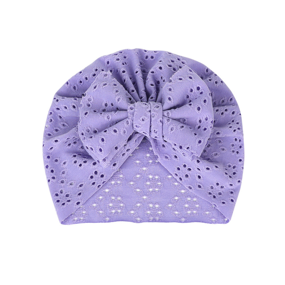 Newborn Baby Girls Bow Bandana Beanie for Autumn and Spring