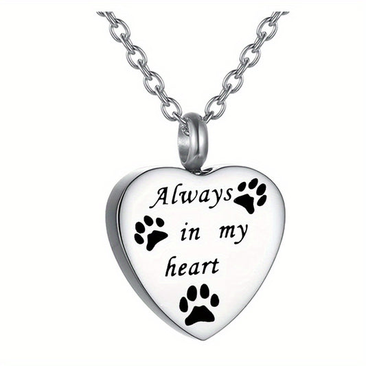 Pet Memorial Necklace Heart Pendant Cremation Urn Jewelry for Ashes