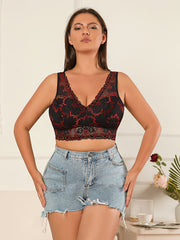 Floral Lace Plus Size Bra Wide Straps Full Cover Bralette