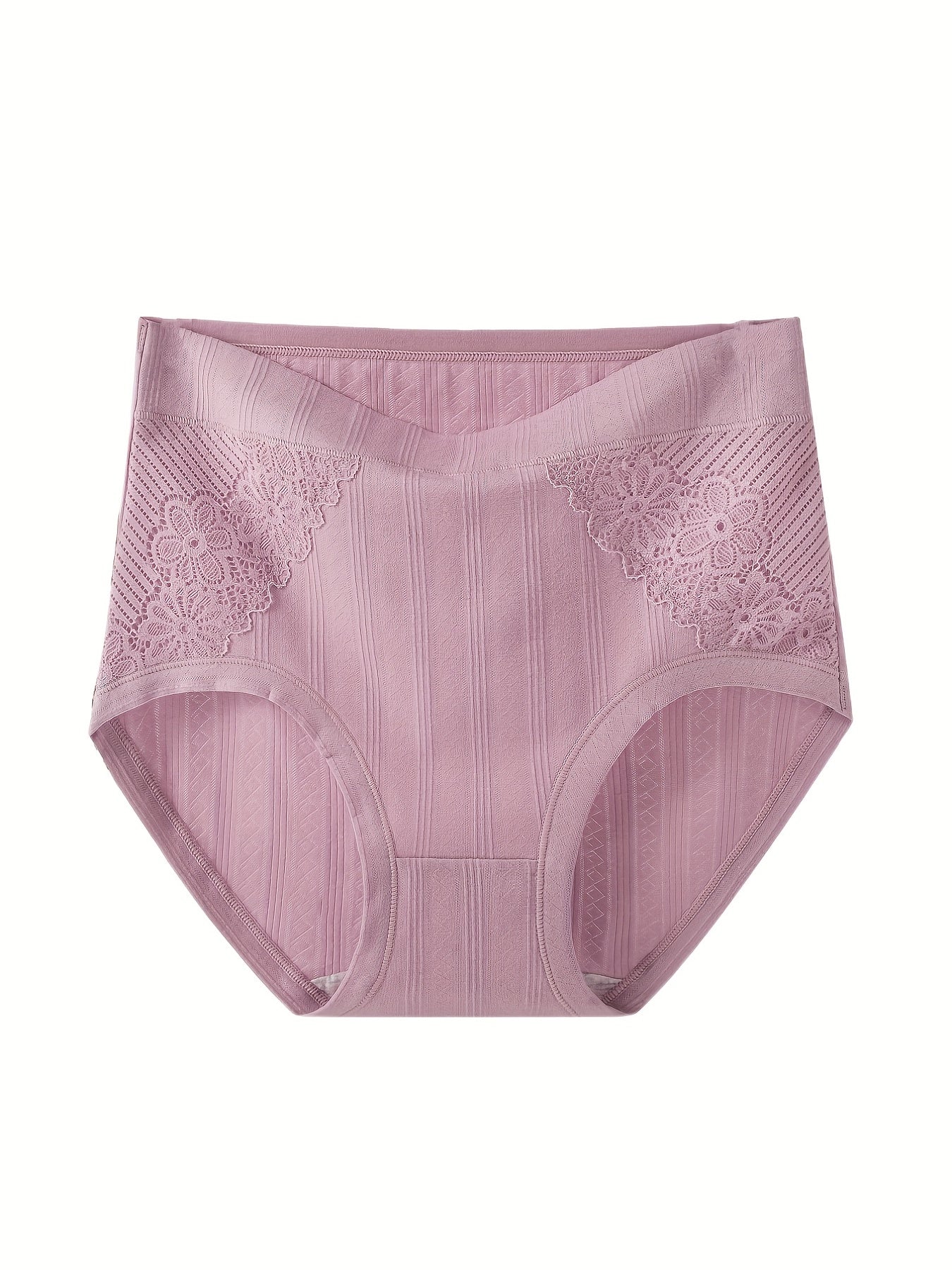 5 Pack Plus Size Lace Ribbed Underwear Set for Women