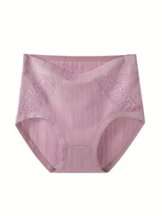 5 Pack Plus Size Lace Ribbed Underwear Set for Women