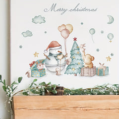 Christmas Cartoon Party Decoration Wall Sticker