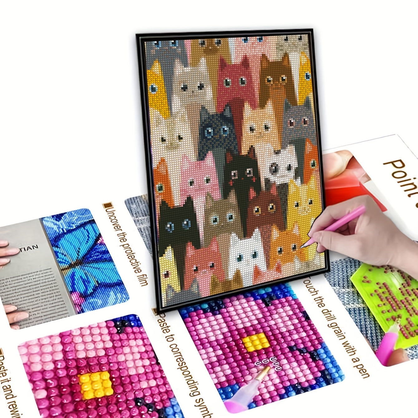 Cat Diamond Painting Set DIY Wall Decor Full Diamonds Embroidery Gift