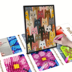 Cat Diamond Painting Set DIY Wall Decor Full Diamonds Embroidery Gift