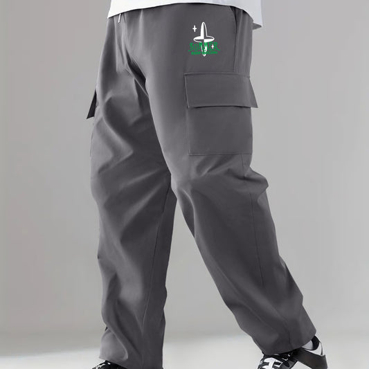 Cargo Pants Men's Flap Pocket Trousers Loose Casual Outdoor Work Streetwear