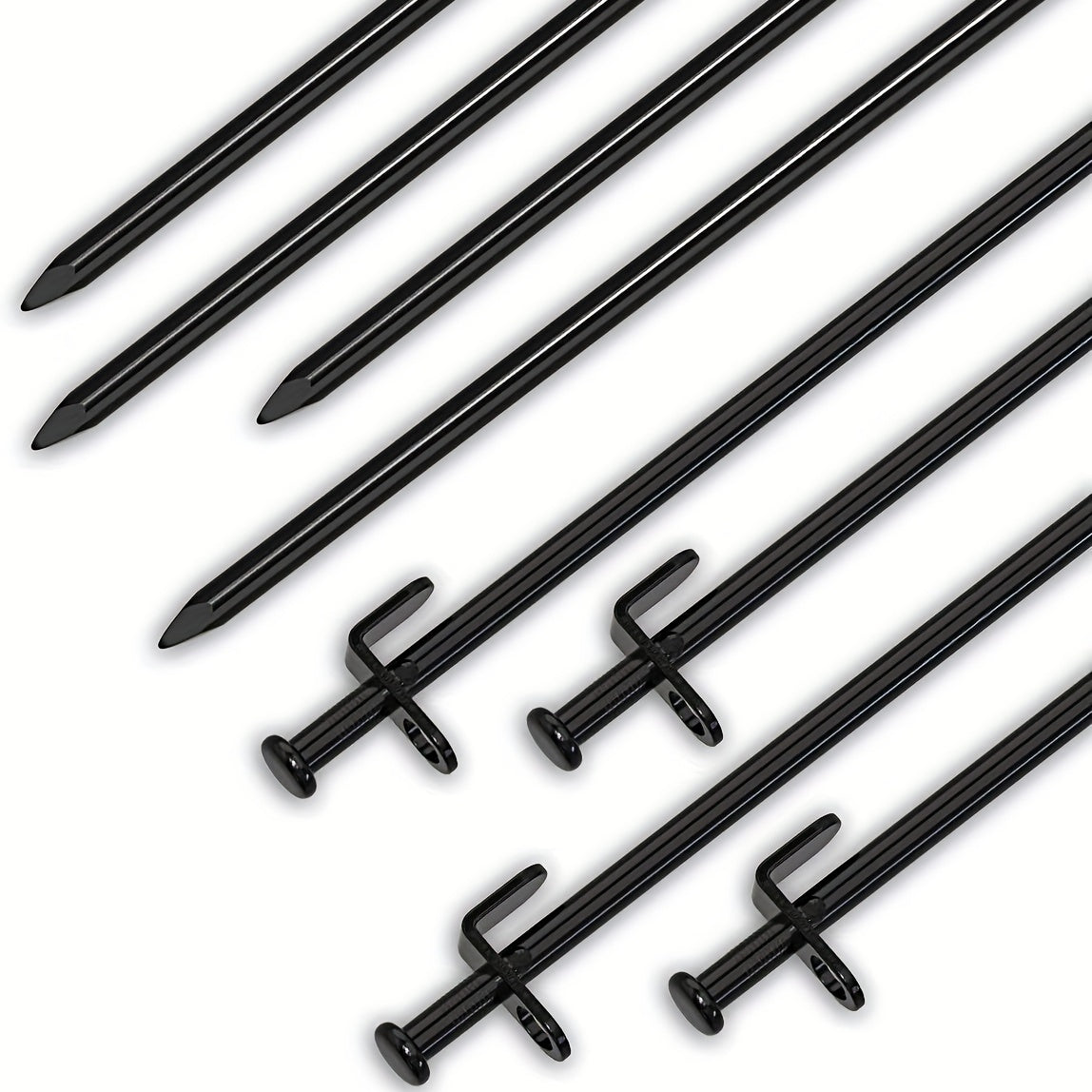 8 Pack Heavy Duty Steel Tent Pegs for Secure Camping in Any Terrain
