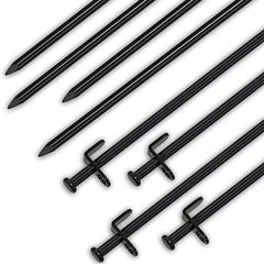 8 Pack Heavy Duty Steel Tent Pegs for Secure Camping in Any Terrain