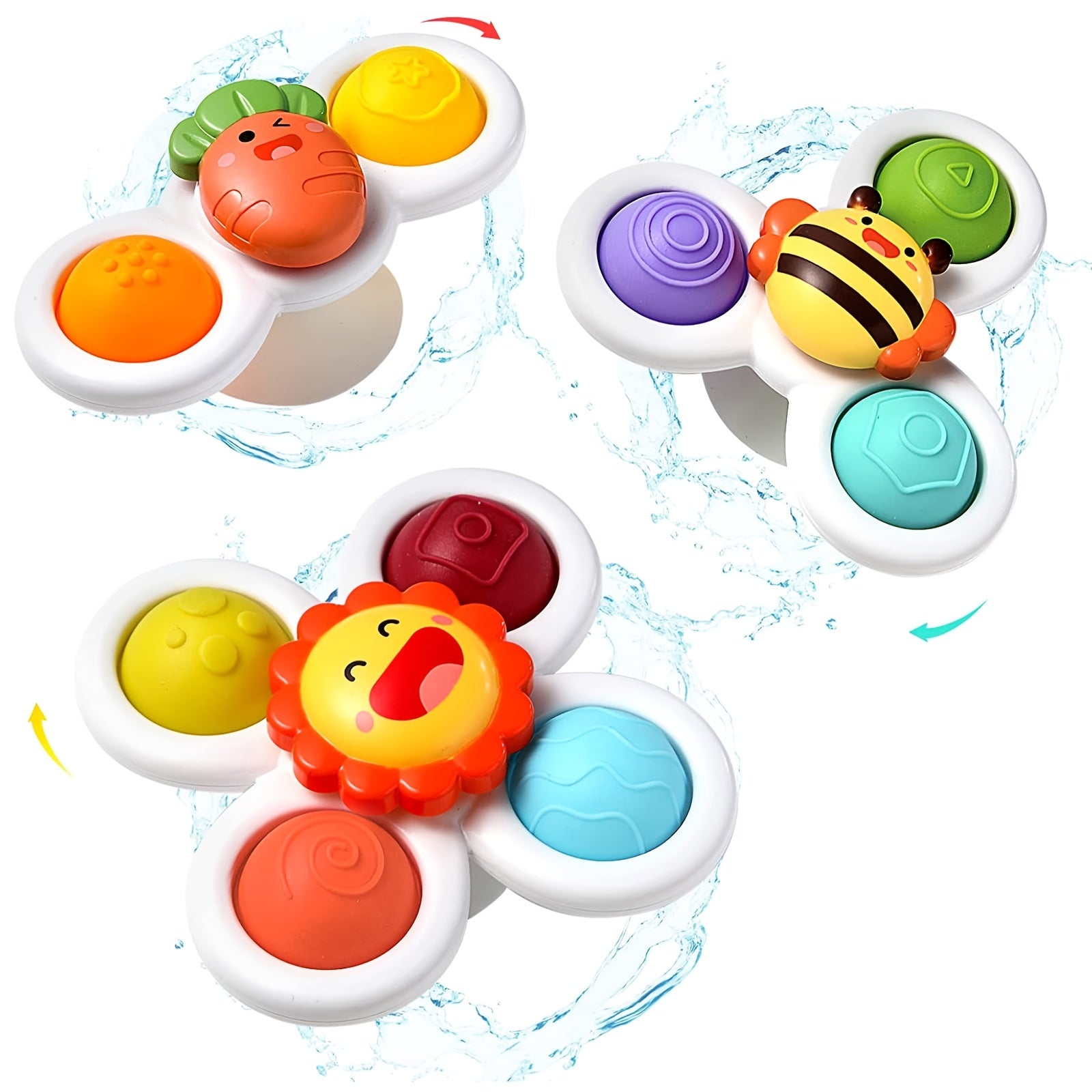 3 Pack Suction Cup Spinner Toys for Babies & Toddlers