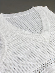 Solid V Neck Sleeveless Sweater Vest Women's Clothing