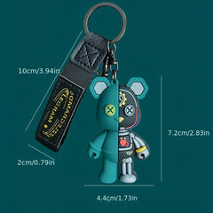 Mechanical Little Bear Keychain For Men Cartoon Car Key Pendant