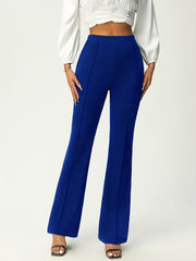 Stretchy Flare Leg Pants, High Waist Work Office Women's Clothing