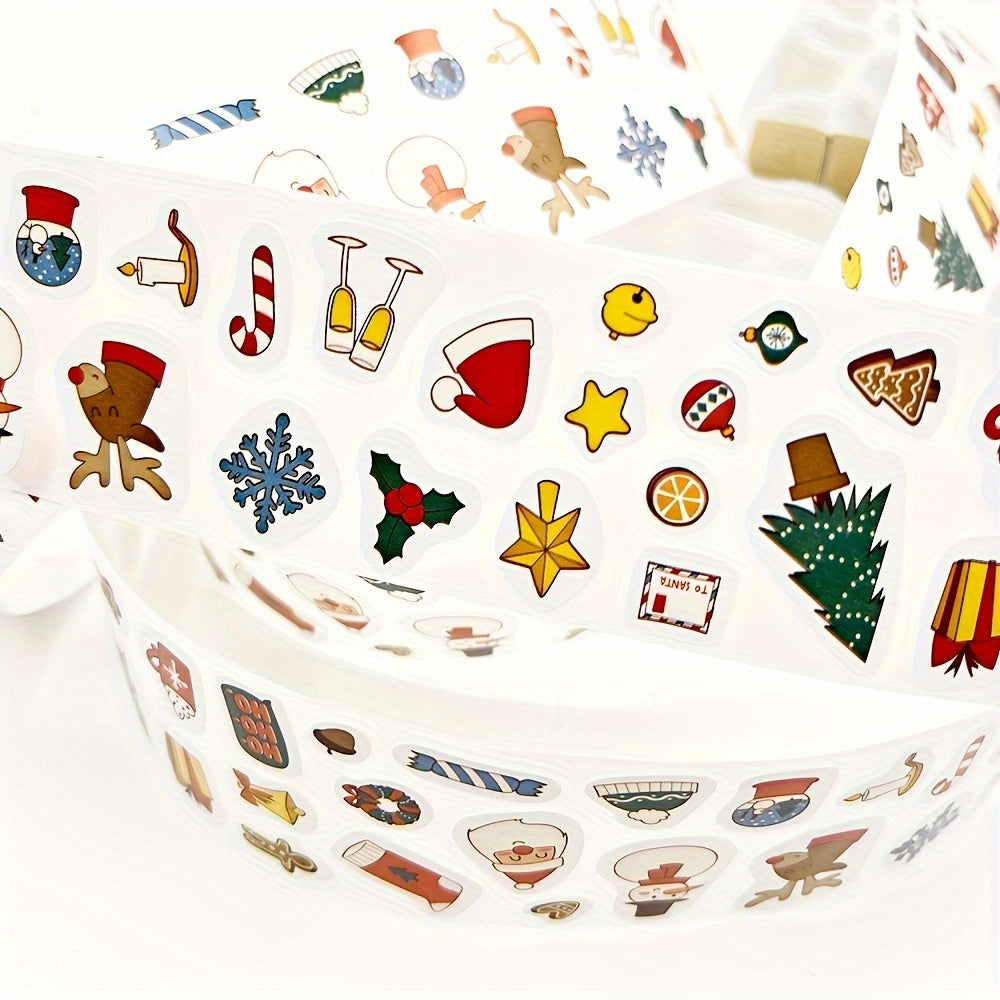 300 Christmas Gift Paper Stickers Cartoon Snowman Elk Navidad Decorations