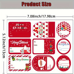 Christmas Stickers 10 Sheets Pack - Gift Tags Envelope Seals