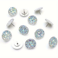 30pcs Glitter Rhinestone Push Pins for Wall Hangings Bulletin Board Maps