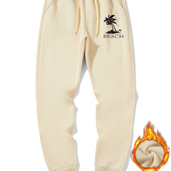Men's Palm Trees Graphic Sherpa Fleece Sweatpants