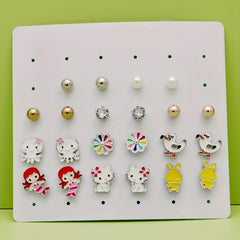 Hypoallergenic Earrings Set 11 Pairs Stud Earrings For Girls